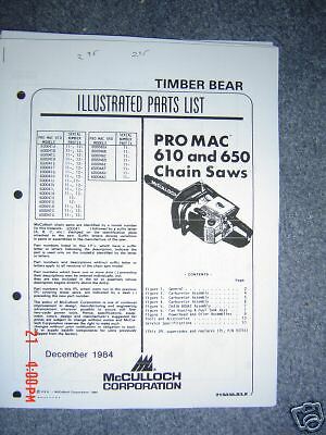 Mcculloch pro mac 610 manual